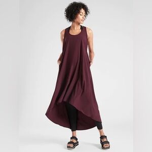Athleta Presidio hi-low racerback dress in maroon size large